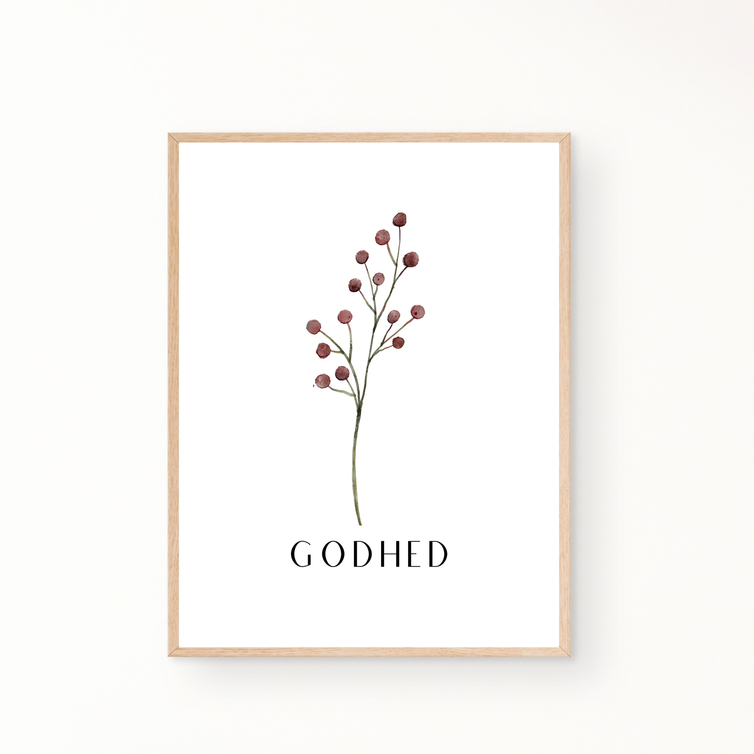 &quot;Godhed&quot; blomster plakat