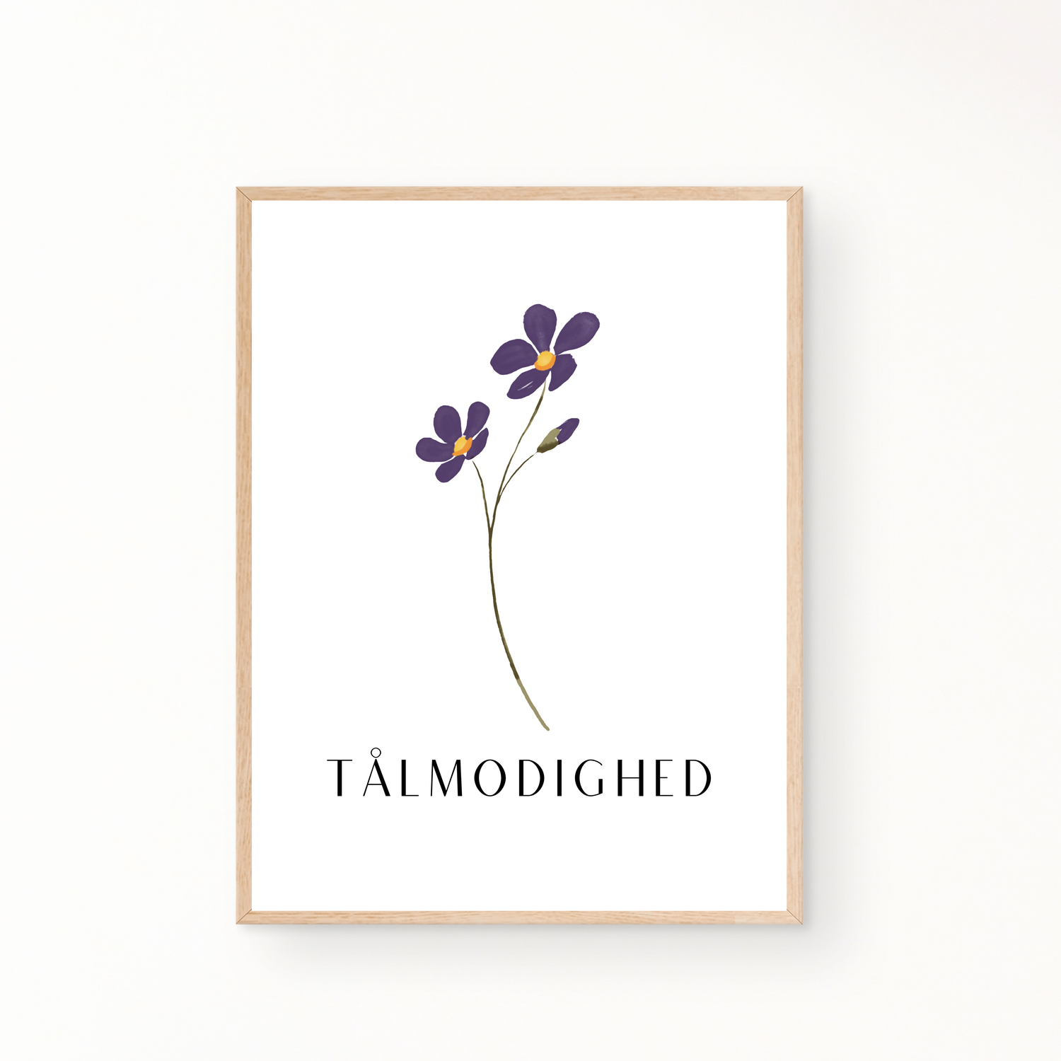 &quot;Tålmodighed&quot; blomster plakat