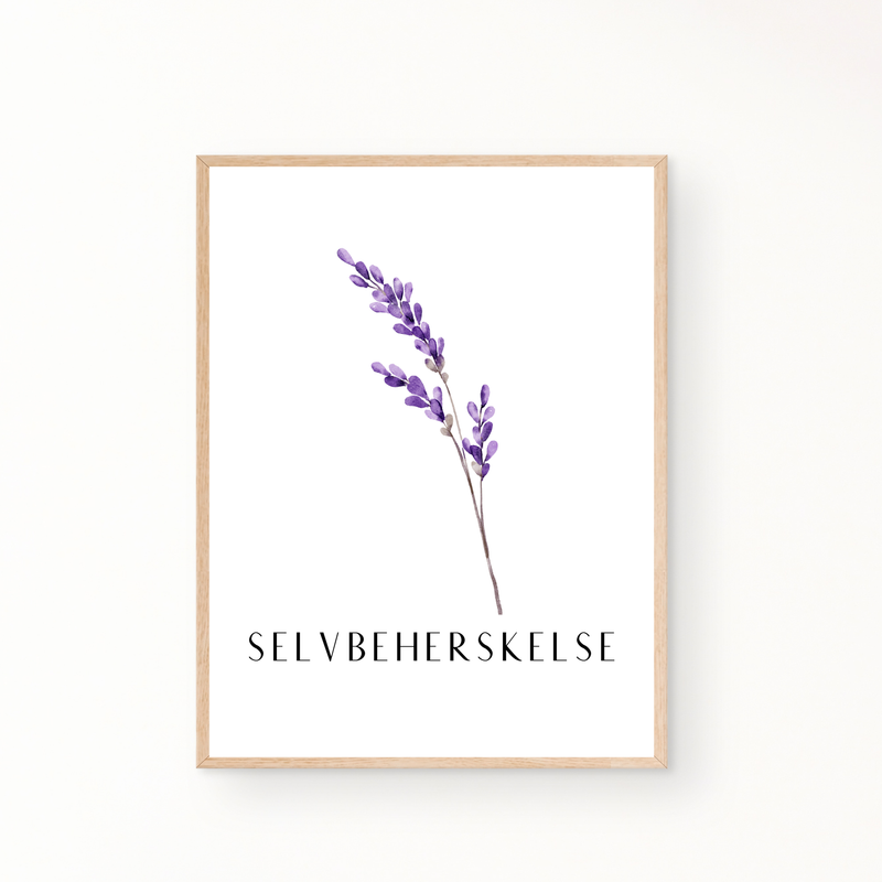 &quot;Selvbeherskelse&quot; blomster plakat