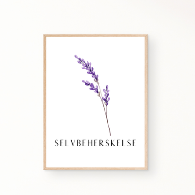 &quot;Selvbeherskelse&quot; blomster plakat