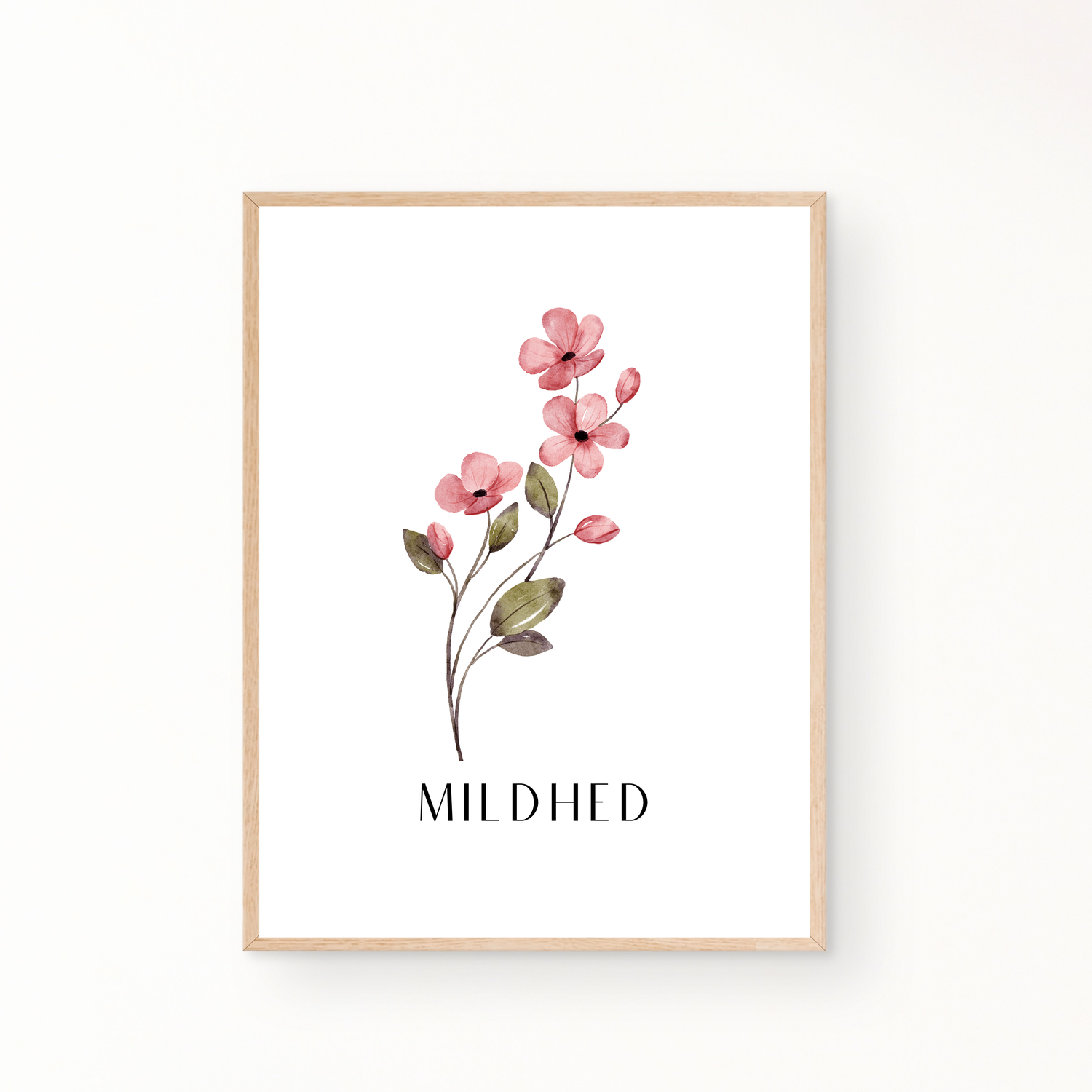 &quot;Mildhed&quot; blomster plakat