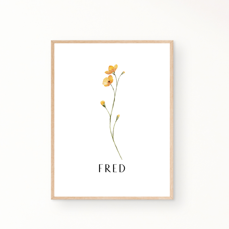 &quot;Fred&quot; blomster plakat