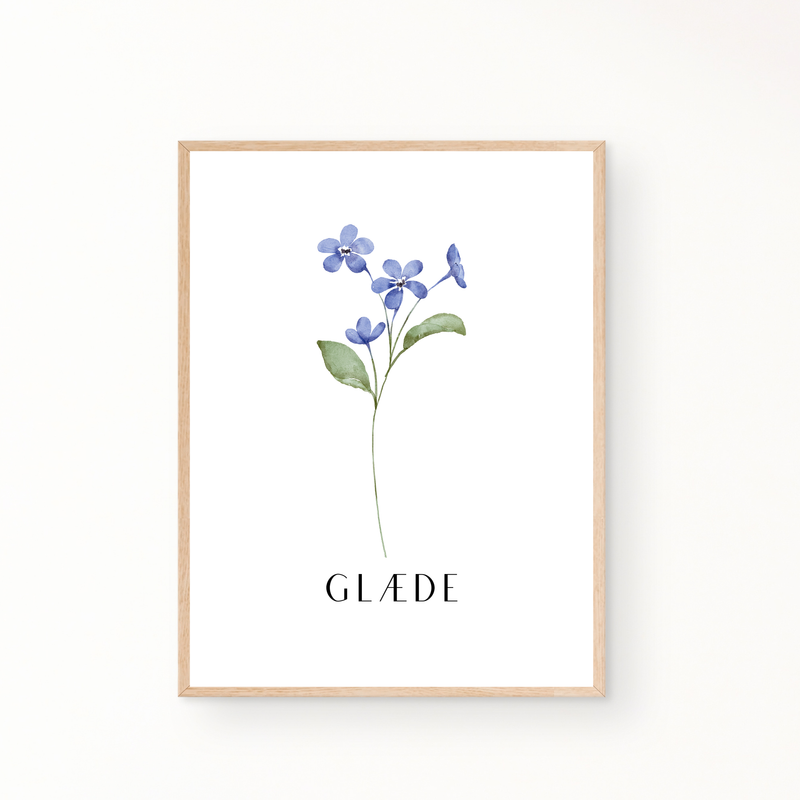 &quot;Glæde&quot; blomster plakat
