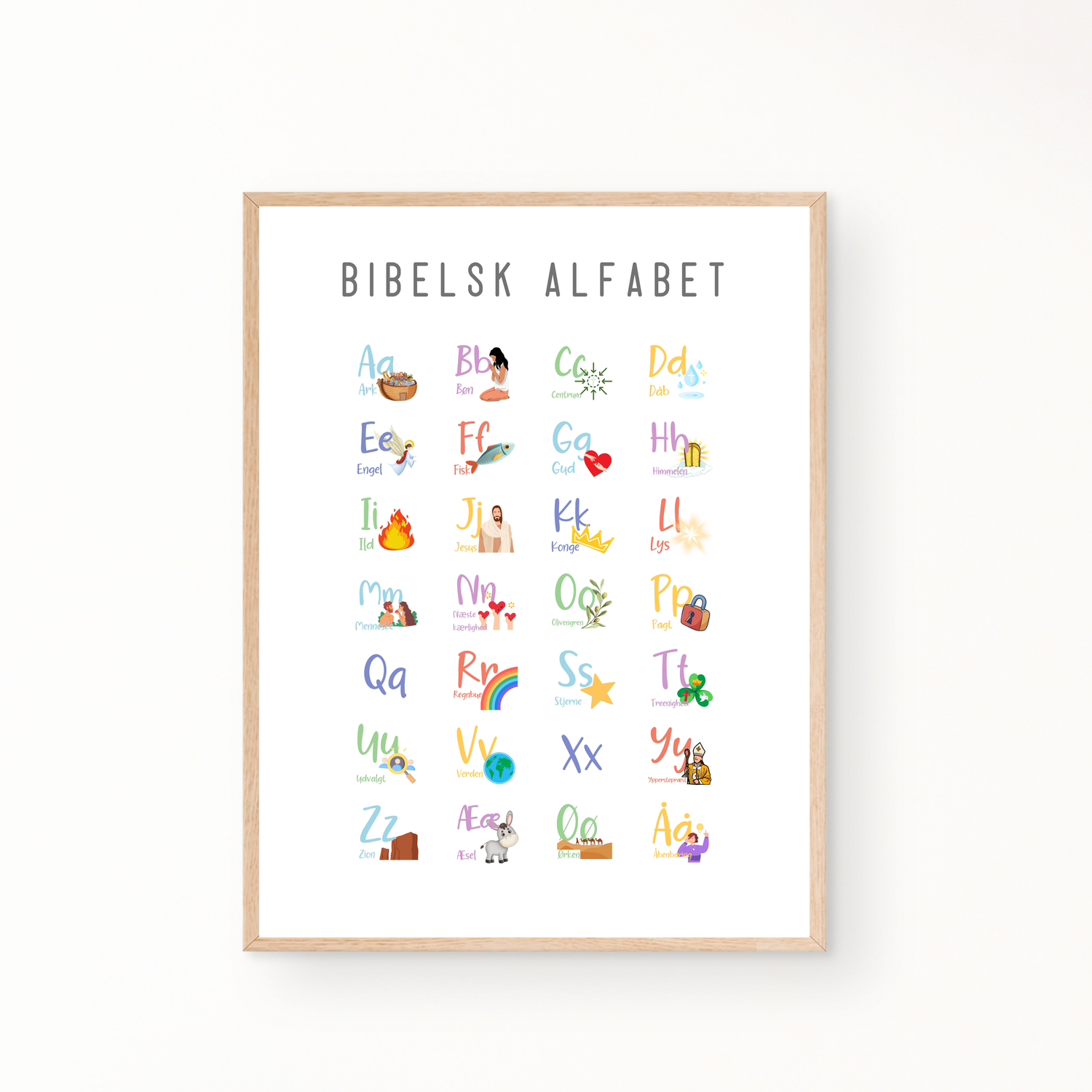 &quot;Bibelsk alfabet&quot; børneplakat