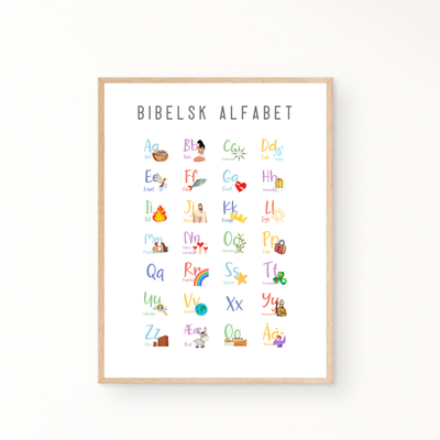 &quot;Bibelsk alfabet&quot; børneplakat