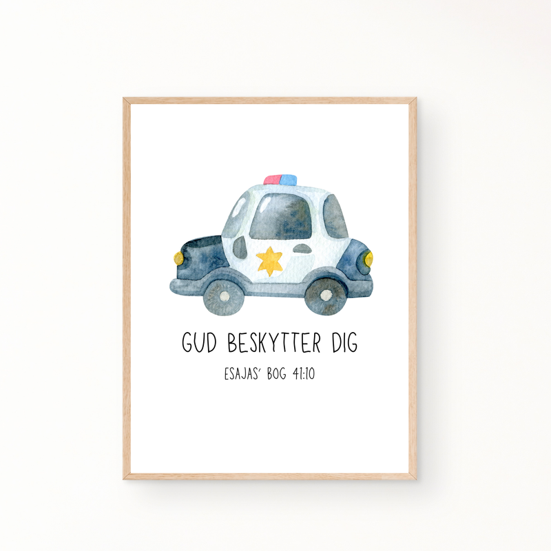 &quot;Gud beskytter dig&quot; politi - børneplakat