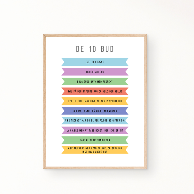 &quot;De 10 bud&quot; børneplakat