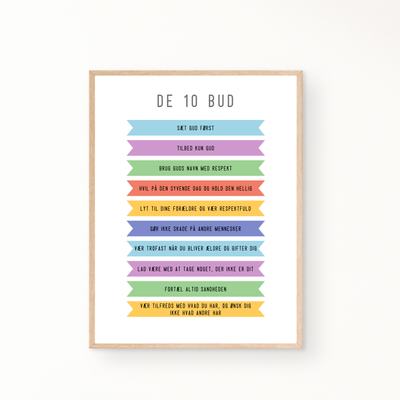 &quot;De 10 bud&quot; børneplakat