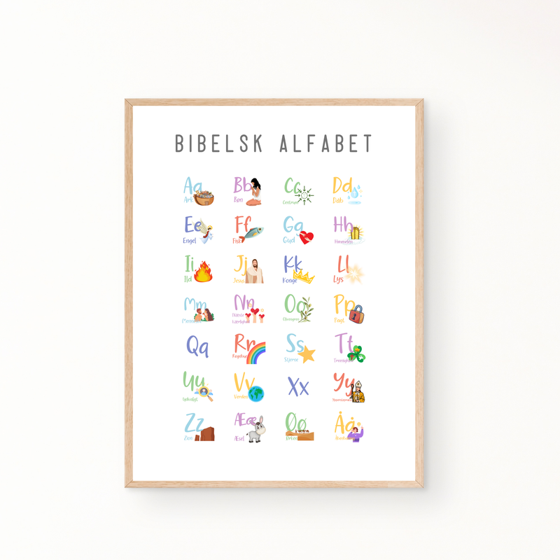 &quot;Bibelens alfabet&quot; børneplakat