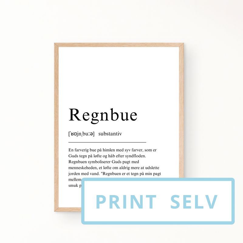 &quot;Regnbue&quot; definitionsplakat (print selv)