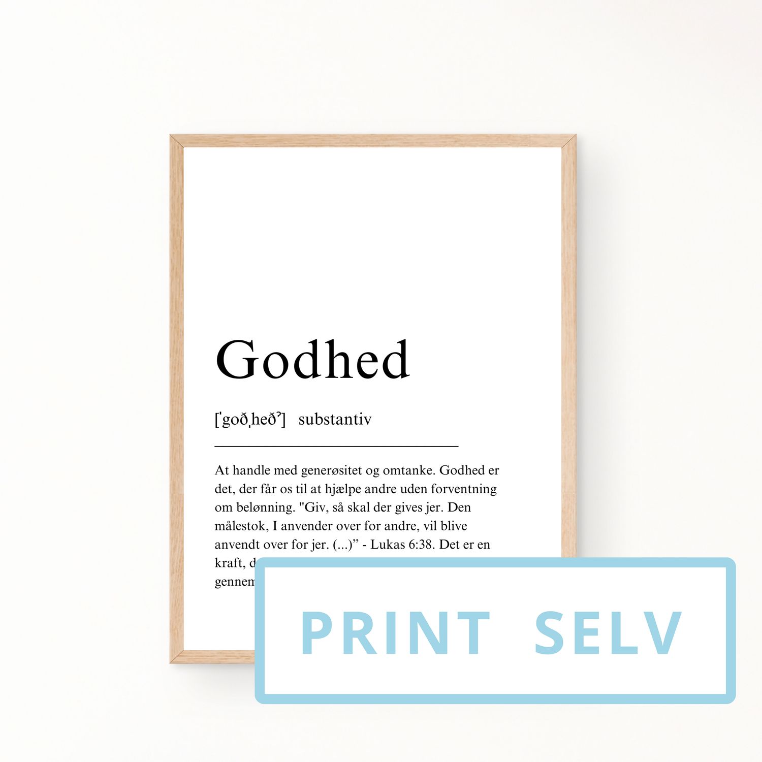 &quot;Godhed&quot; definitionsplakat (print selv)