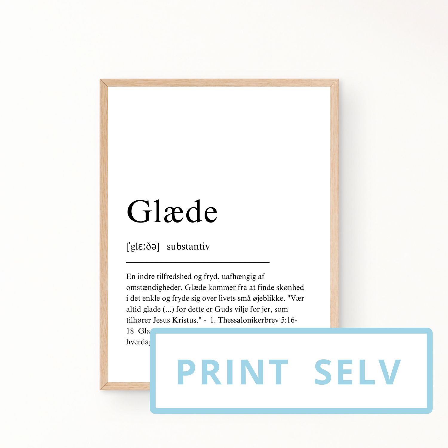 &quot;Glæde&quot; definitionsplakat (print selv)