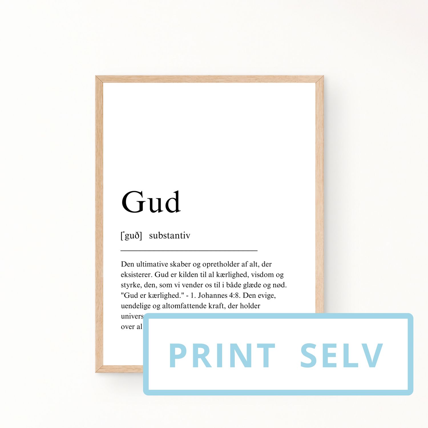 &quot;Gud&quot; definitionsplakat (print selv)