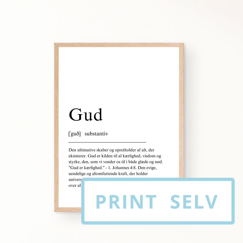 &quot;Gud&quot; definitionsplakat (print selv)