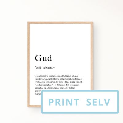 &quot;Gud&quot; definitionsplakat (print selv)
