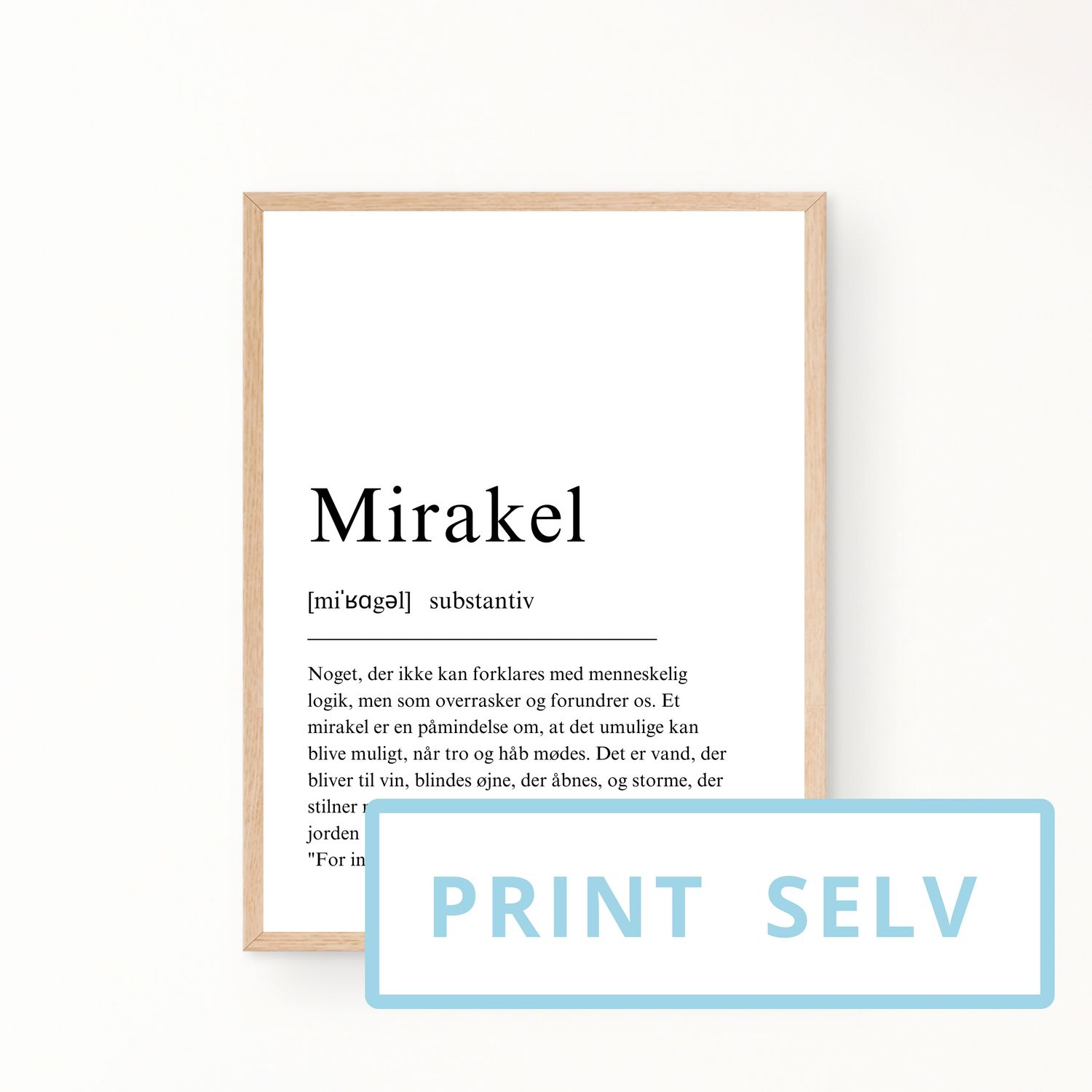 &quot;Mirakel&quot; definitionsplakat (print selv)