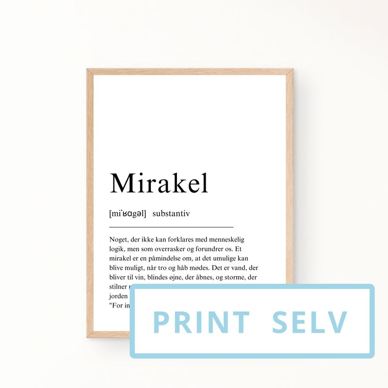 &quot;Mirakel&quot; definitionsplakat (print selv)