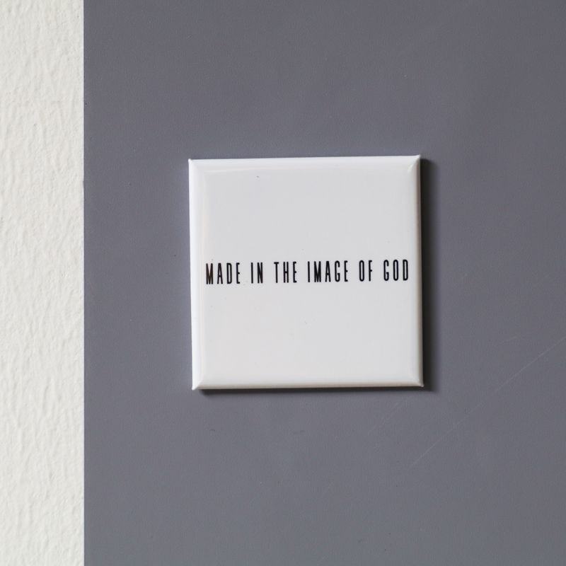 &quot;Made in the image of God&quot; 5x5 magnet