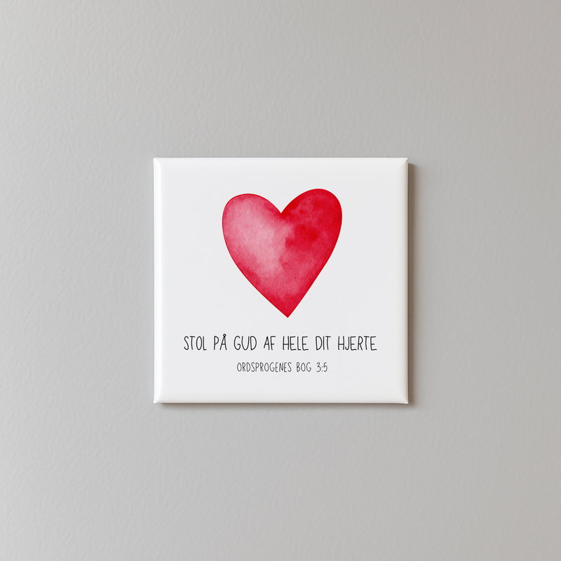 &quot;Stol på Gud&quot; 5x5 magnet