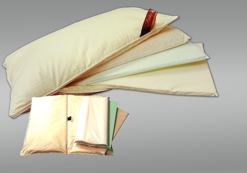 GUANCIALE PRESTIGE 100% PURO PIUMINO +3 LASTRE MEMORY FOAM MODULABILI MIS. cm.50X80