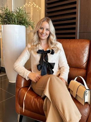 SPARKLE BOW BLOUSE WHITE