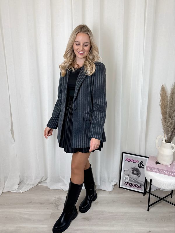 JUNE STRIPE BLAZER DARK GREY