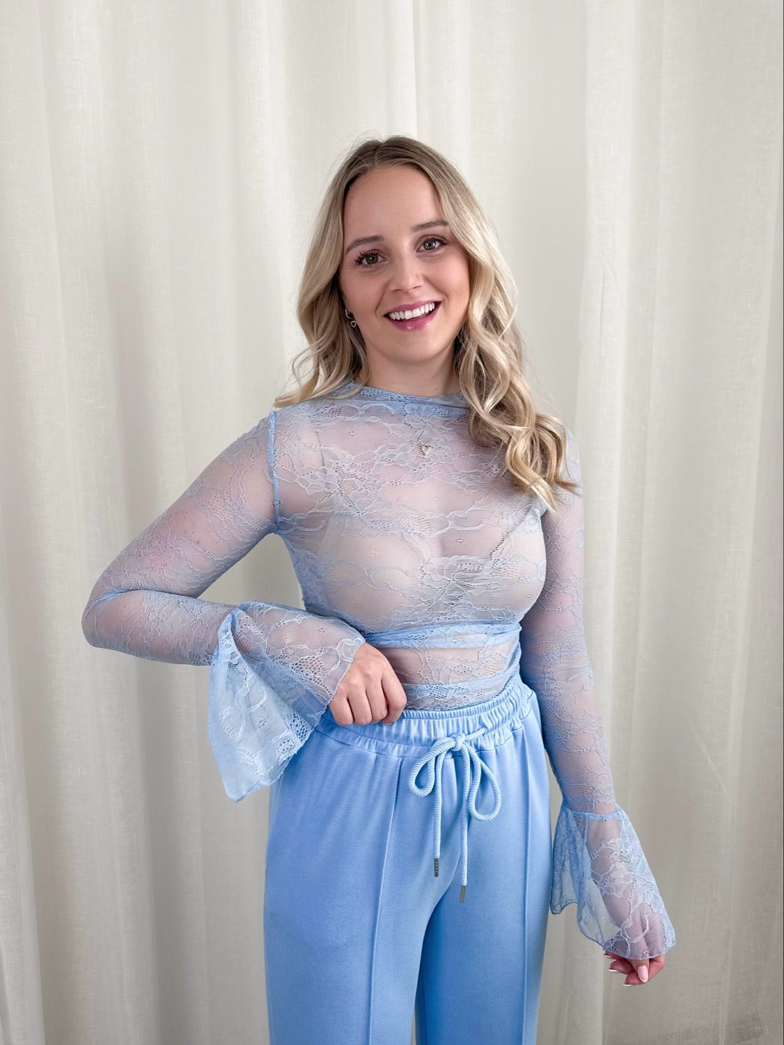 LANA LACE TOP LIGHT BLUE