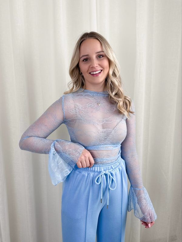 LANA LACE TOP LIGHT BLUE