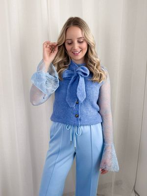JADE BOW GILET LIGHT BLUE