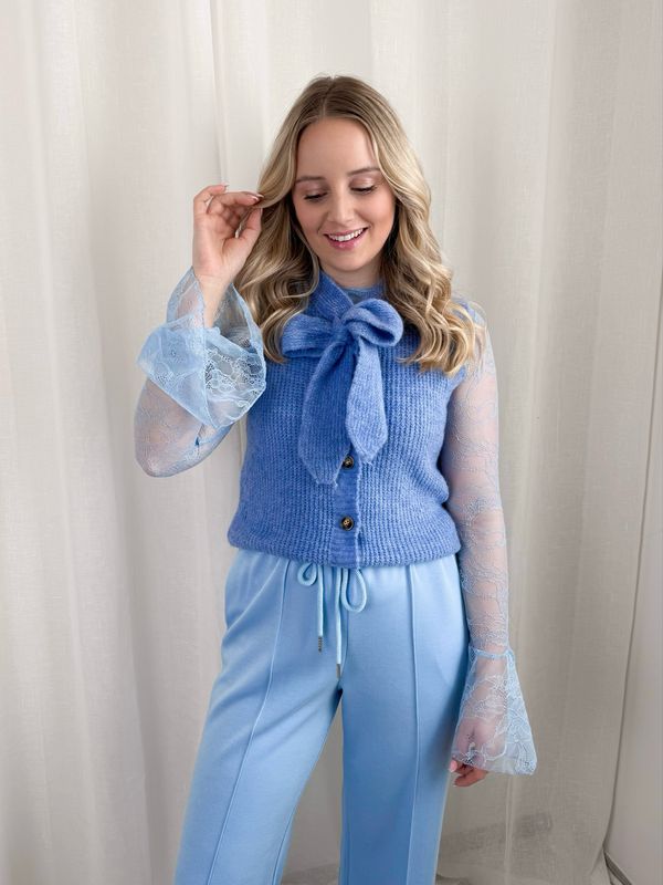 JADE BOW GILET LIGHT BLUE