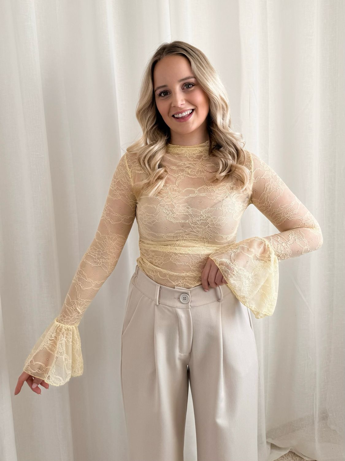 LANA LACE TOP YELLOW