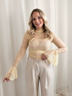 LANA LACE TOP YELLOW
