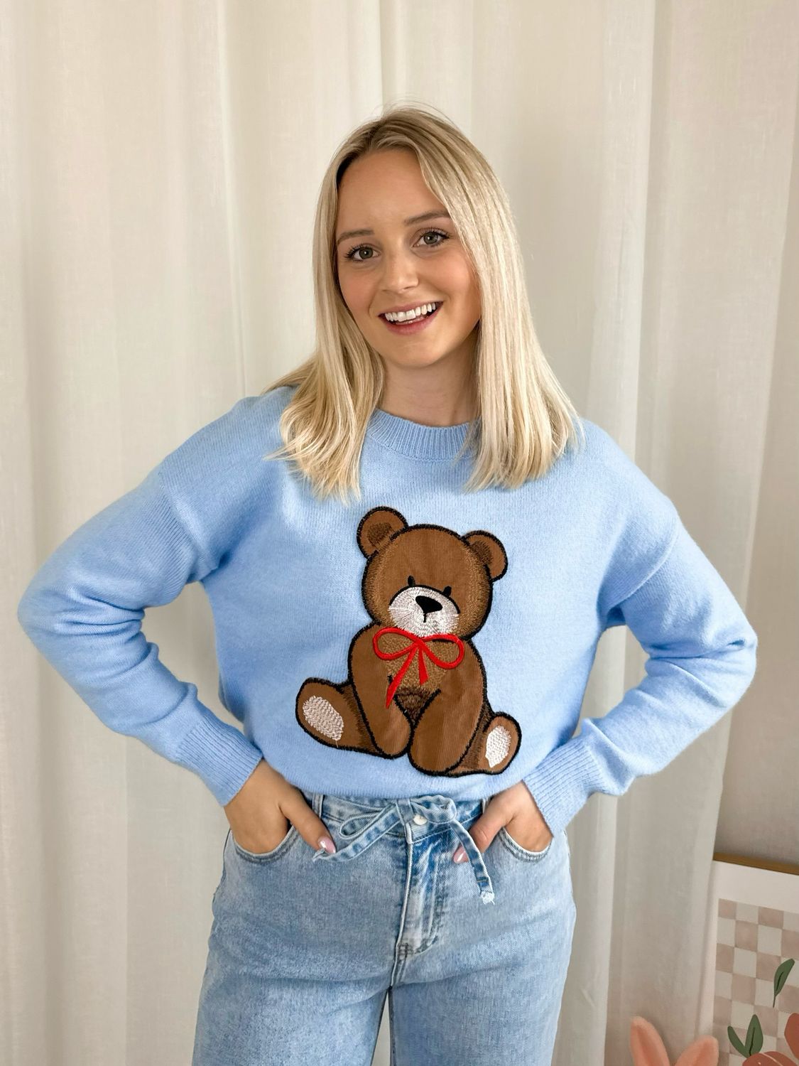 ELLIS BEAR SWEATER LIGHT BLUE