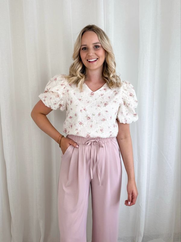 FLOWER BLOUSE ECRU