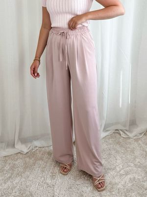 SATIN PANTS OLD PINK