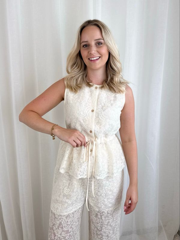 LIZE LACE TOP ECRU