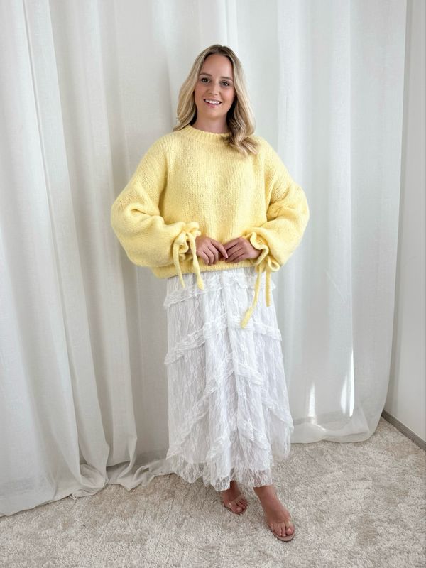 NOVI BOW SWEATER YELLOW