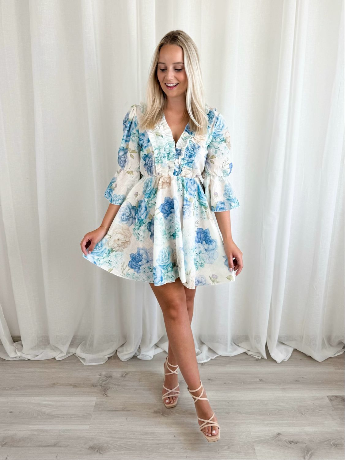 MAE FLOWER DRESS BLUE