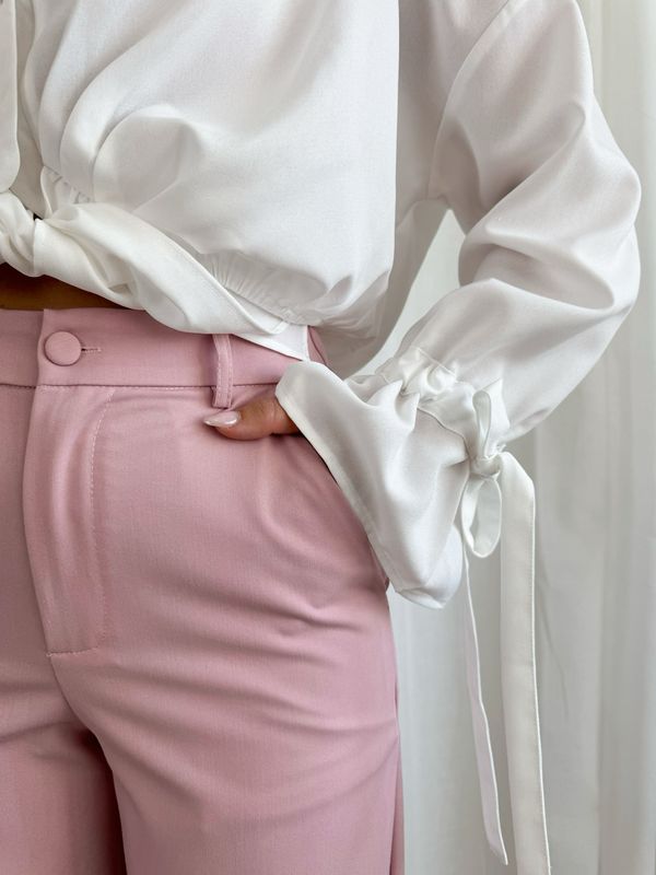 WIDE LEG TROUSER OLD PINK