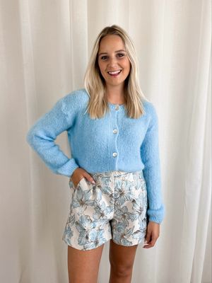 SOFT BUTTON GILET BLUE