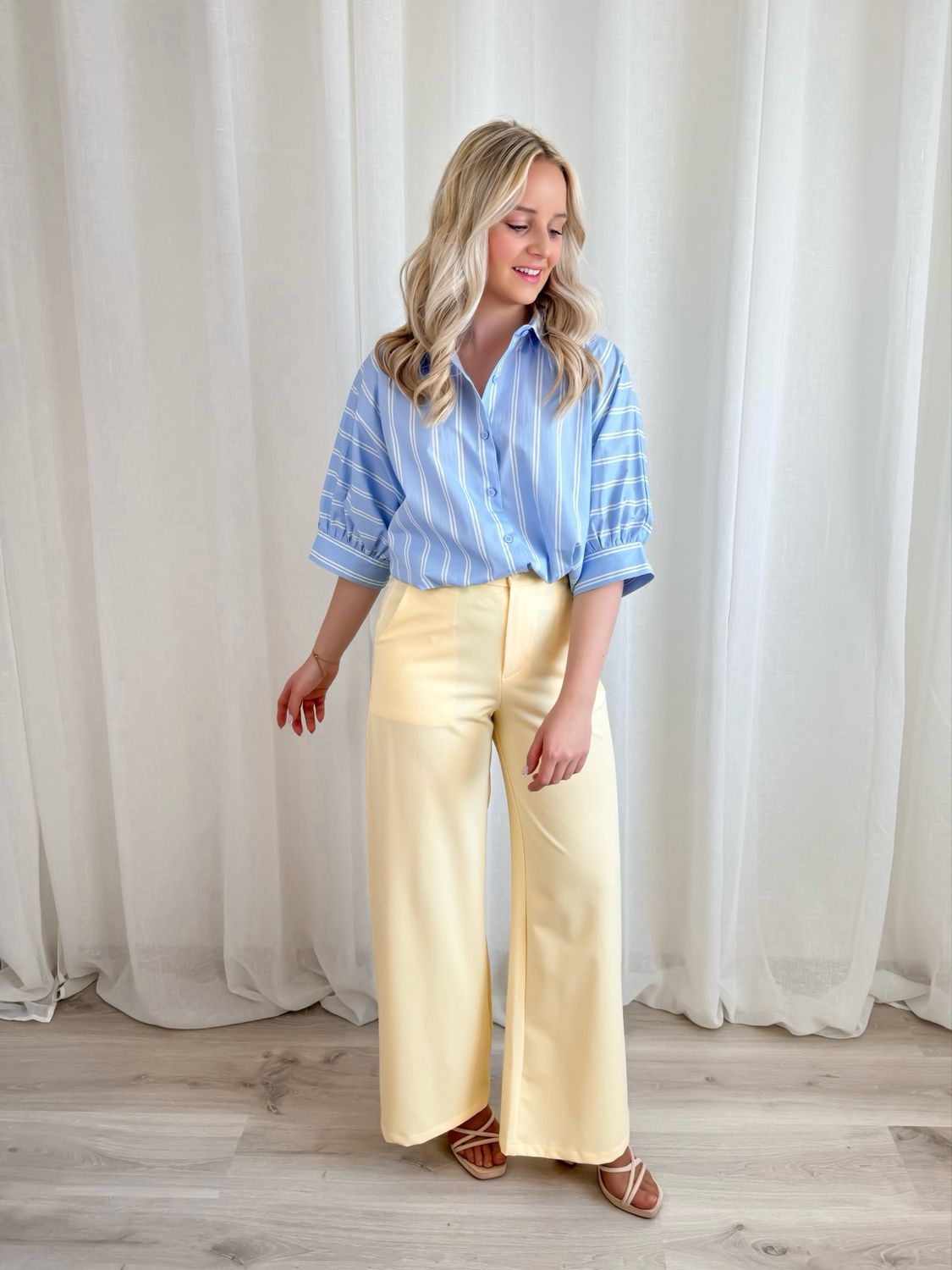 WIDE LEG TROUSER BUTTER YELLOW