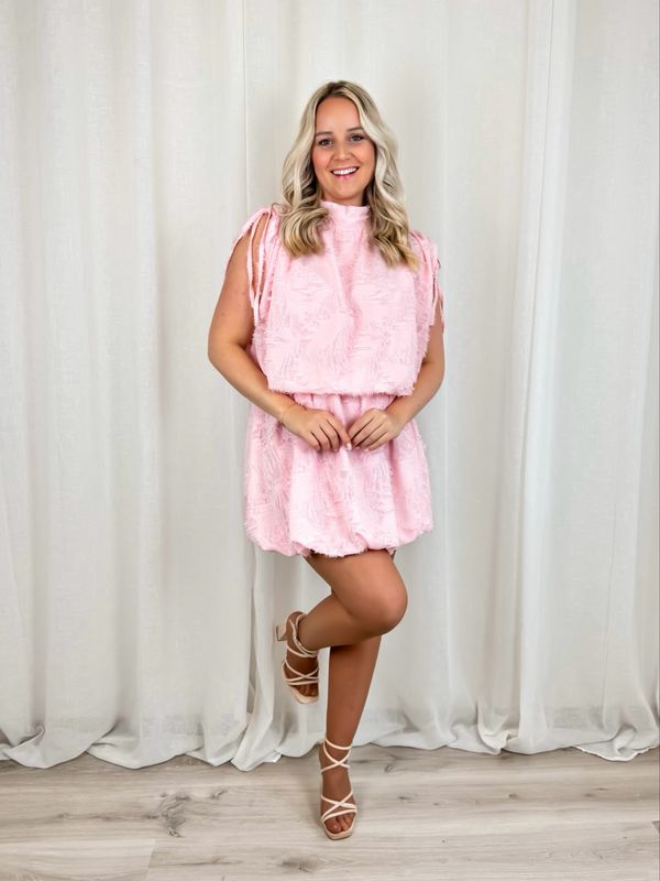 PIPA RUFFLE DRESS LIGHT PINK
