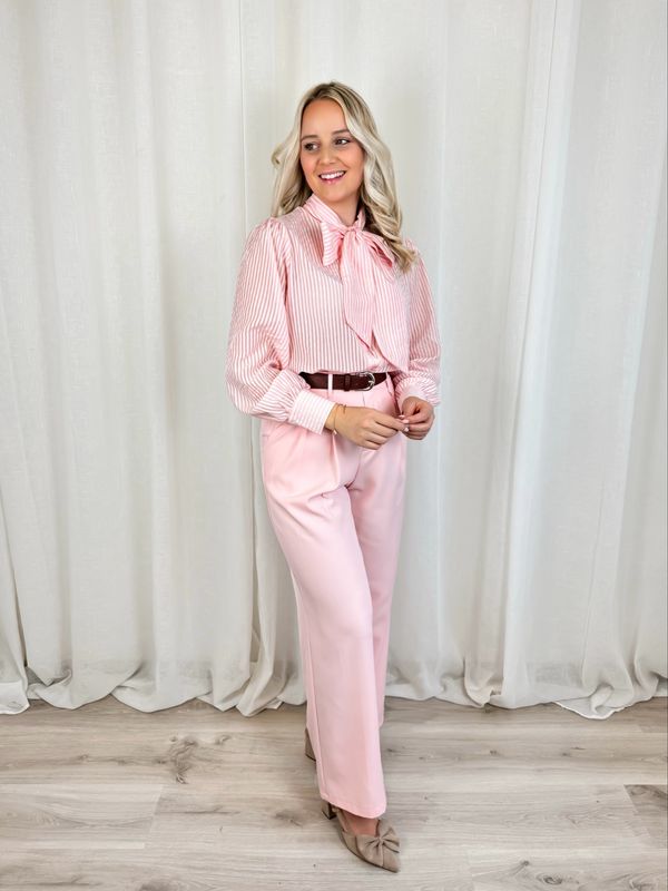 LIGHT PINK TROUSER WITH BELT