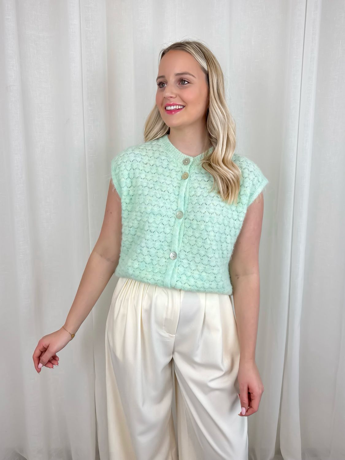 FLEUR BUTTON DEBARDEUR MINT