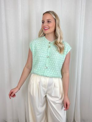 FLEUR BUTTON DEBARDEUR MINT