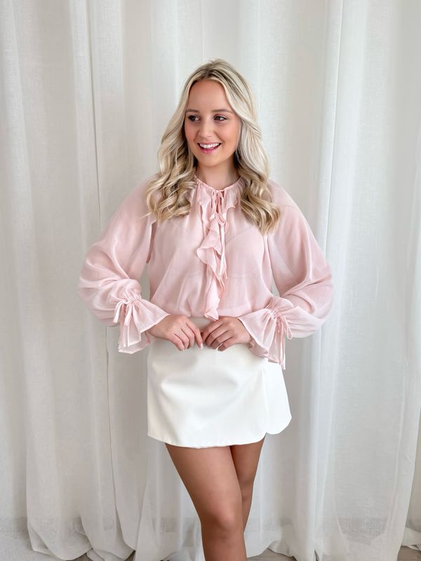 ALANA RUFFLE BLOUSE LIGHT PINK
