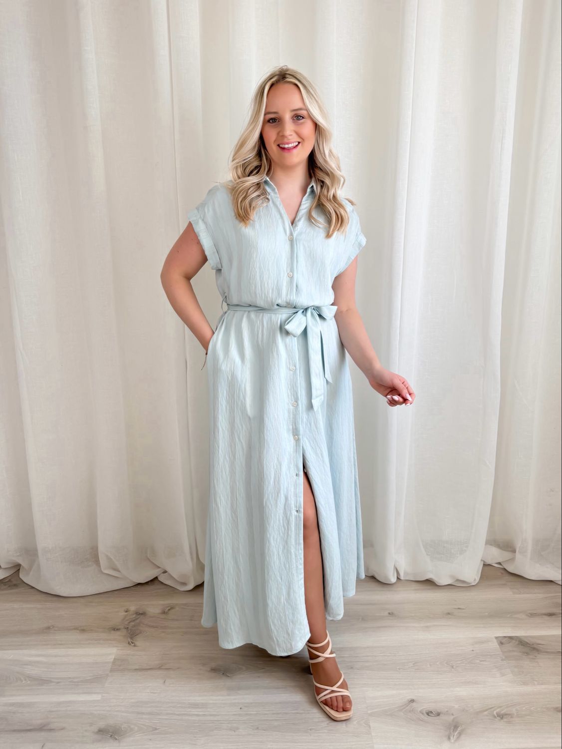 OLIVIA LONG DRESS OCEAN BLUE
