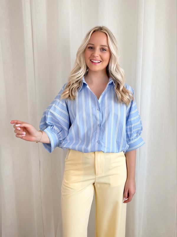 LIZZY STRIPE BLOUSE BLUE