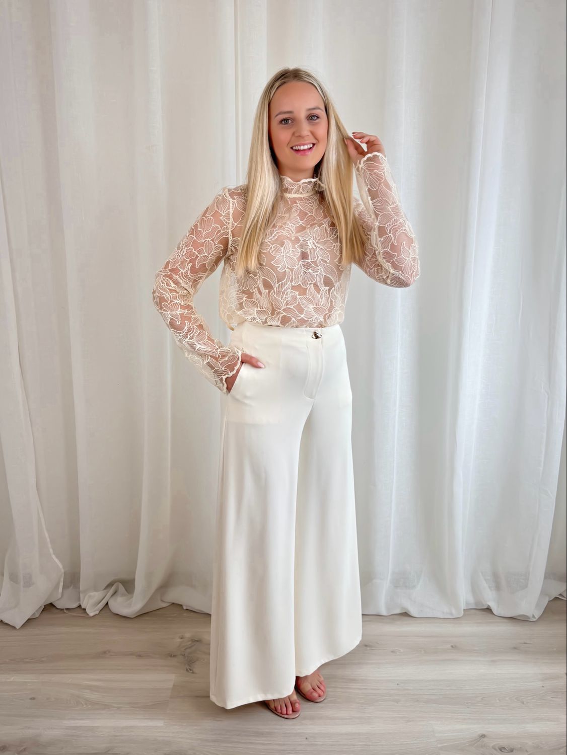 ROMY WIDE LEG TROUSER BEIGE