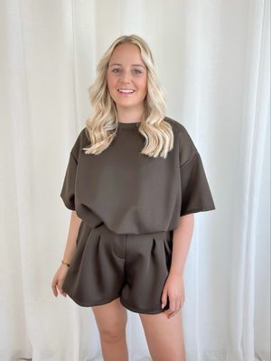 MYRON SHORT ENSEMBLE BROWN